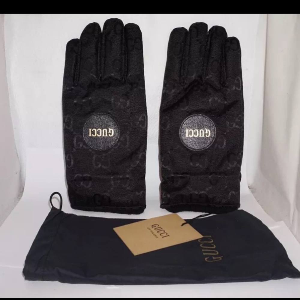 Gucci off the grid cashmere leather lined gloves - size 8.5 small- NWT